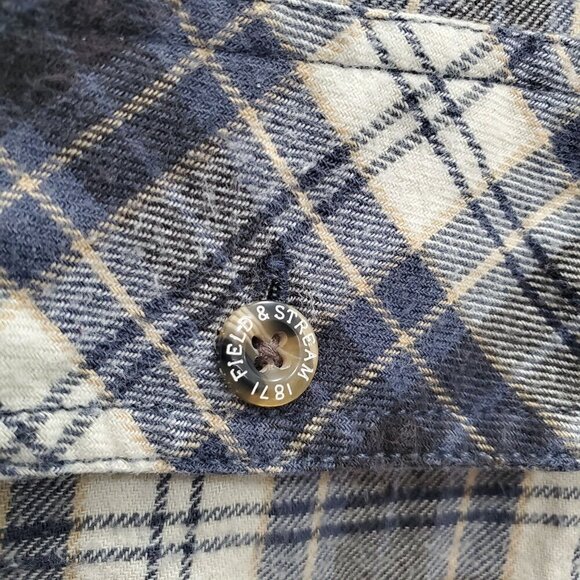 Field & Stream Woman's White Blue Plaid Flannel Long Sleeve Button Up Plus‎ XXL - Picture 4 of 6